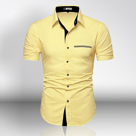 Camisa Slim Manga Corta Bolsillo Falso Para Hombre (Ref. 210)