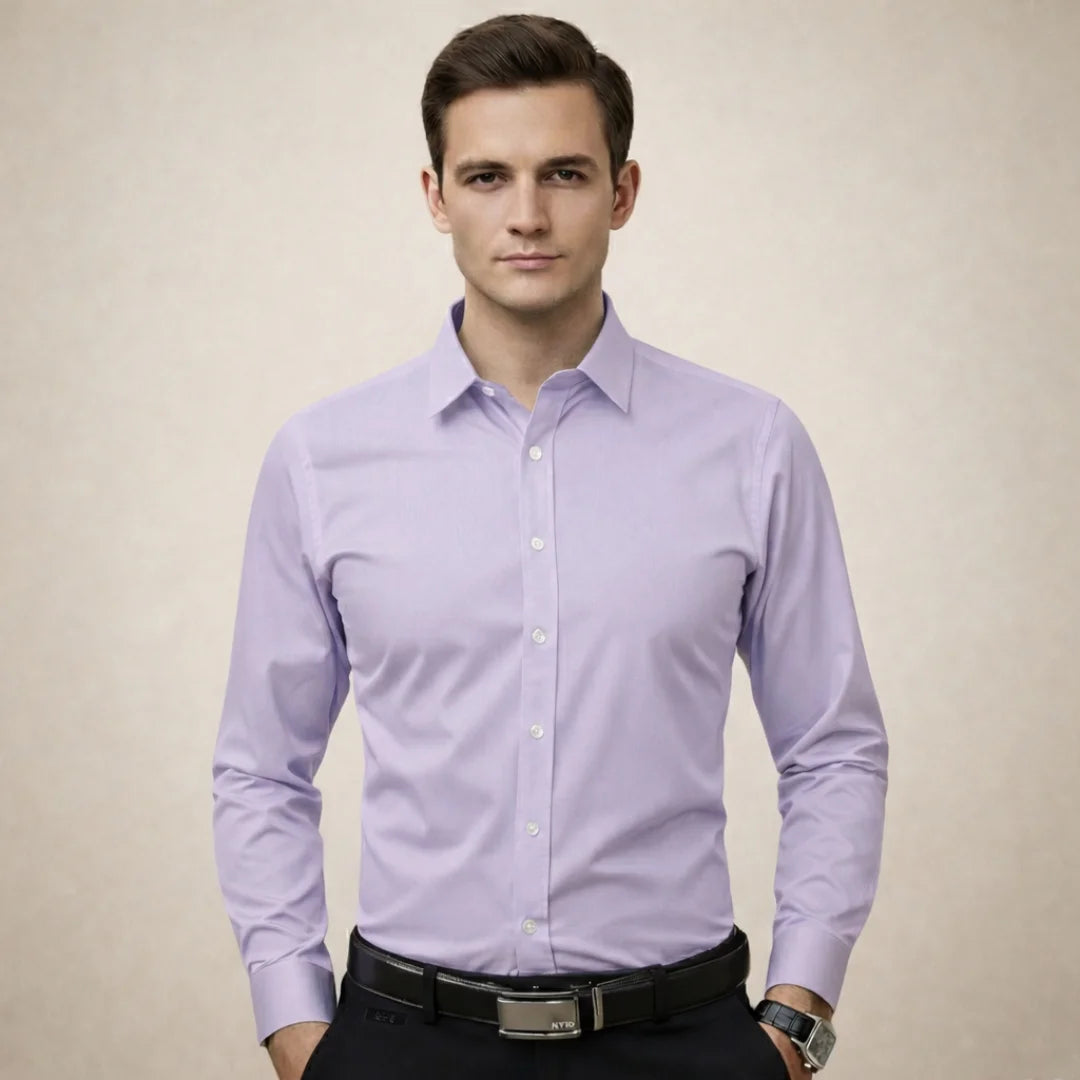 Camisa Slim Unicolor para Hombre – Manga Larga (Ref. 200)