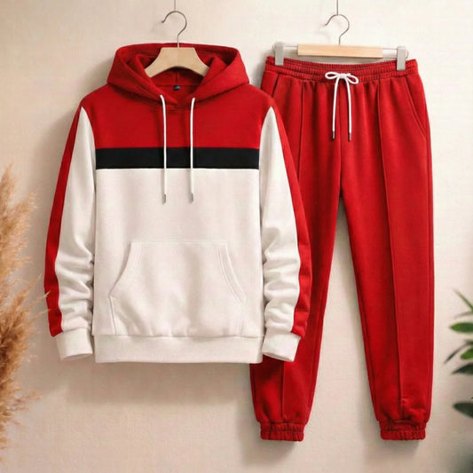 Conjunto Para Hombre Hoodie + Jogger F01 Rojo