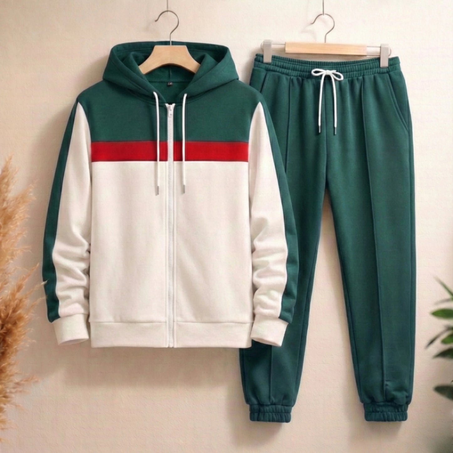 Sudadera Con Cierre Para Hombre T01 Verde Botella