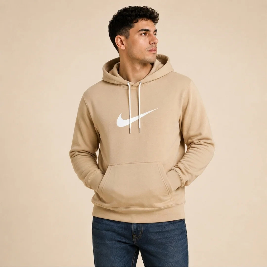 Hoodie Unicolor Estampado - Capucha Bolsillo Canguro B01 NK