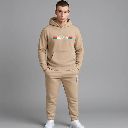 CONJUNTO SUDADERA JOGGER+HOODIE CON CAPOTA PARA HOMBRE NASA
