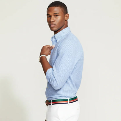 Camisa de Cuadros Azul Claro Manga Larga para Hombre – Casual Premium