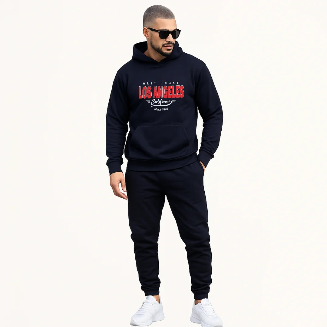 CONJUNTO SUDADERA JOGGER+HOODIE CON CAPOTA PARA HOMBRE LOS ANGELES