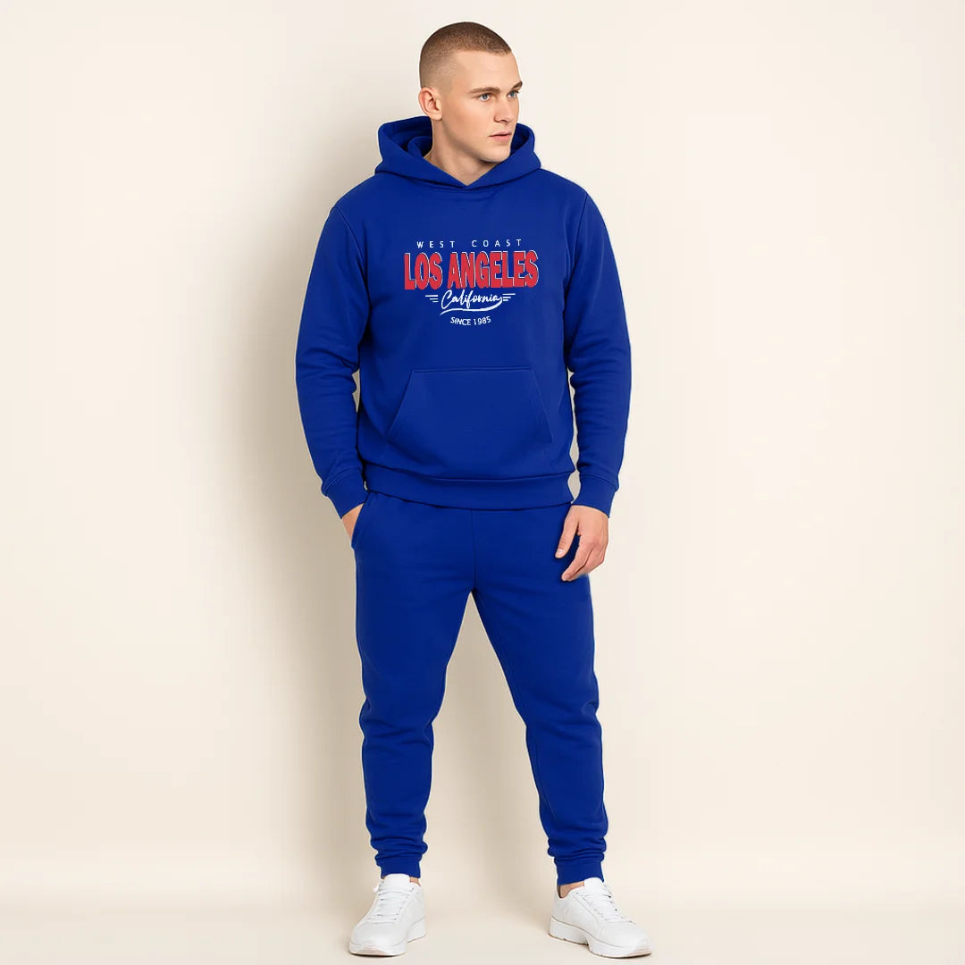 CONJUNTO SUDADERA JOGGER+HOODIE CON CAPOTA PARA HOMBRE LOS ANGELES
