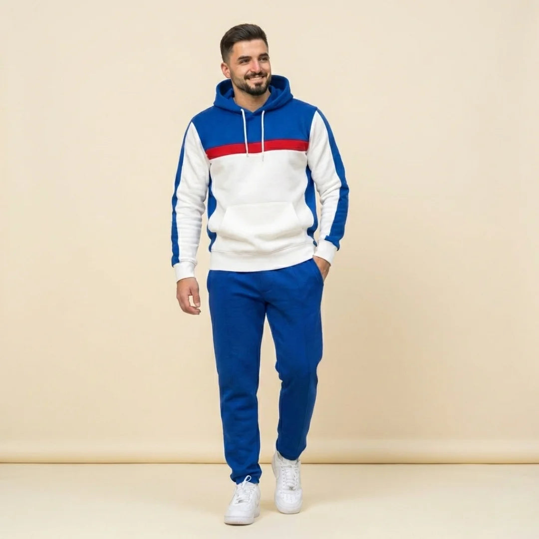 Conjunto Para Hombre Hoodie + Jogger F01 Azul Rey