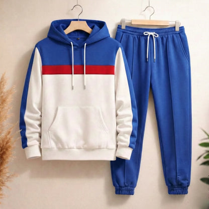 Conjunto Para Hombre Hoodie + Jogger F01 Azul Rey