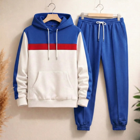Conjunto Para Hombre Hoodie + Jogger F01 Azul Rey