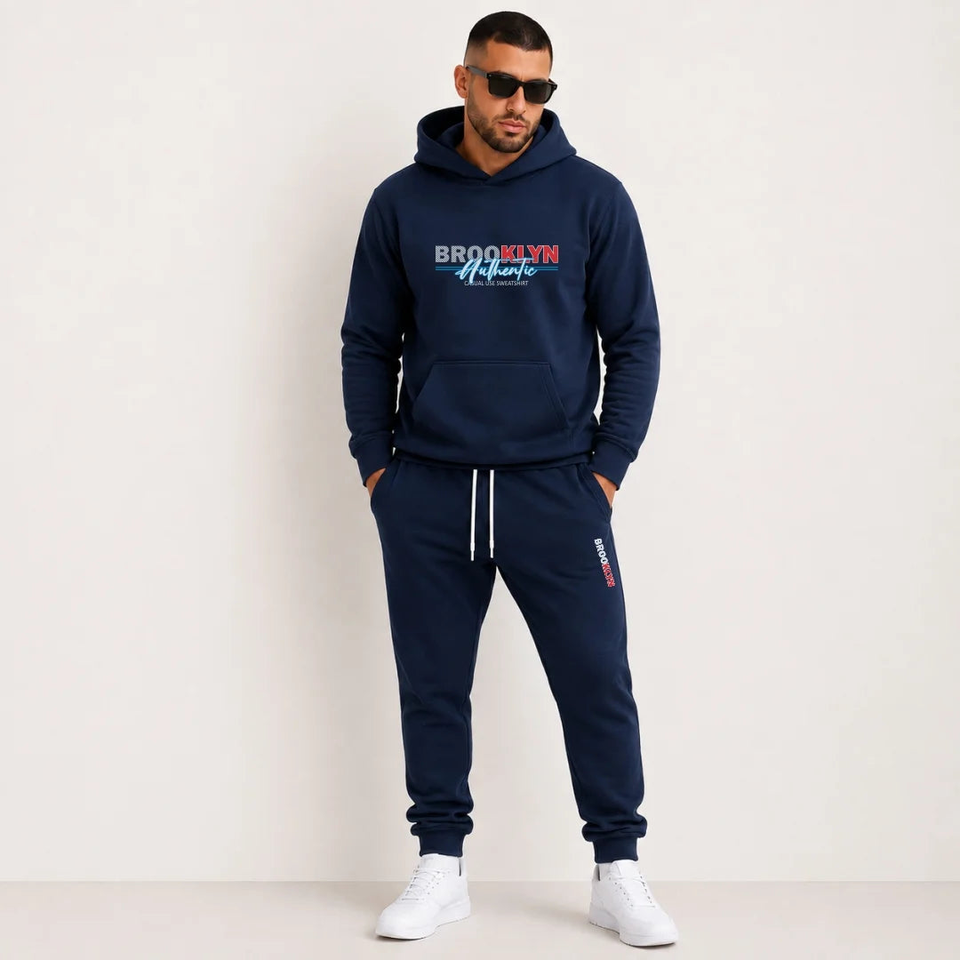 Conjunto Jogger + Hoodie Con Capota Para Hombre Brooklyn (SH01)