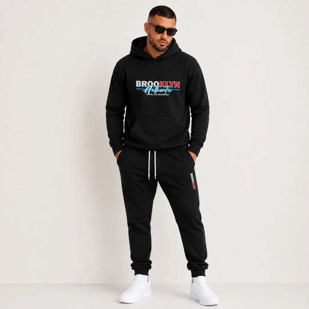 Conjunto Jogger + Hoodie Con Capota Para Hombre Brooklyn (SH01)