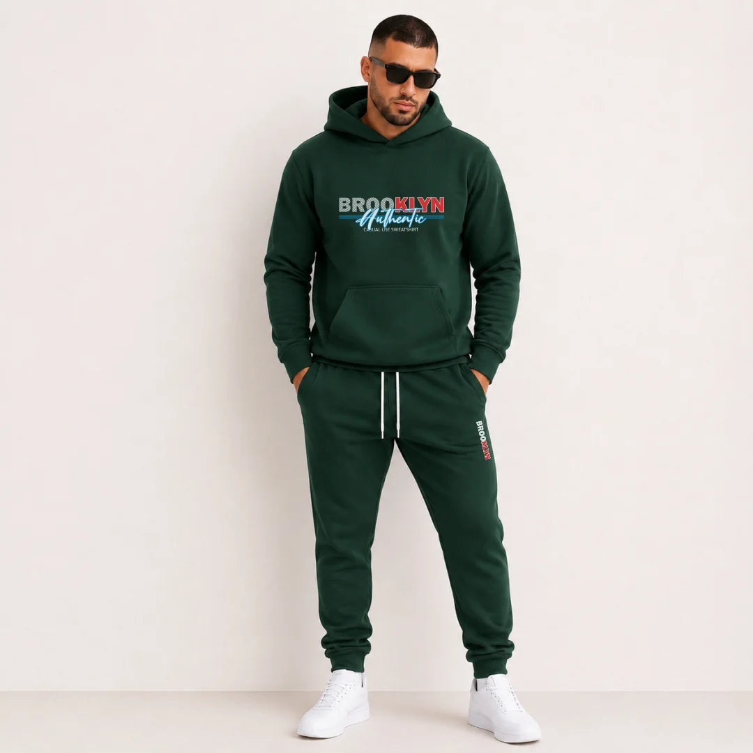 Conjunto Jogger + Hoodie Con Capota Para Hombre Brooklyn (SH01)