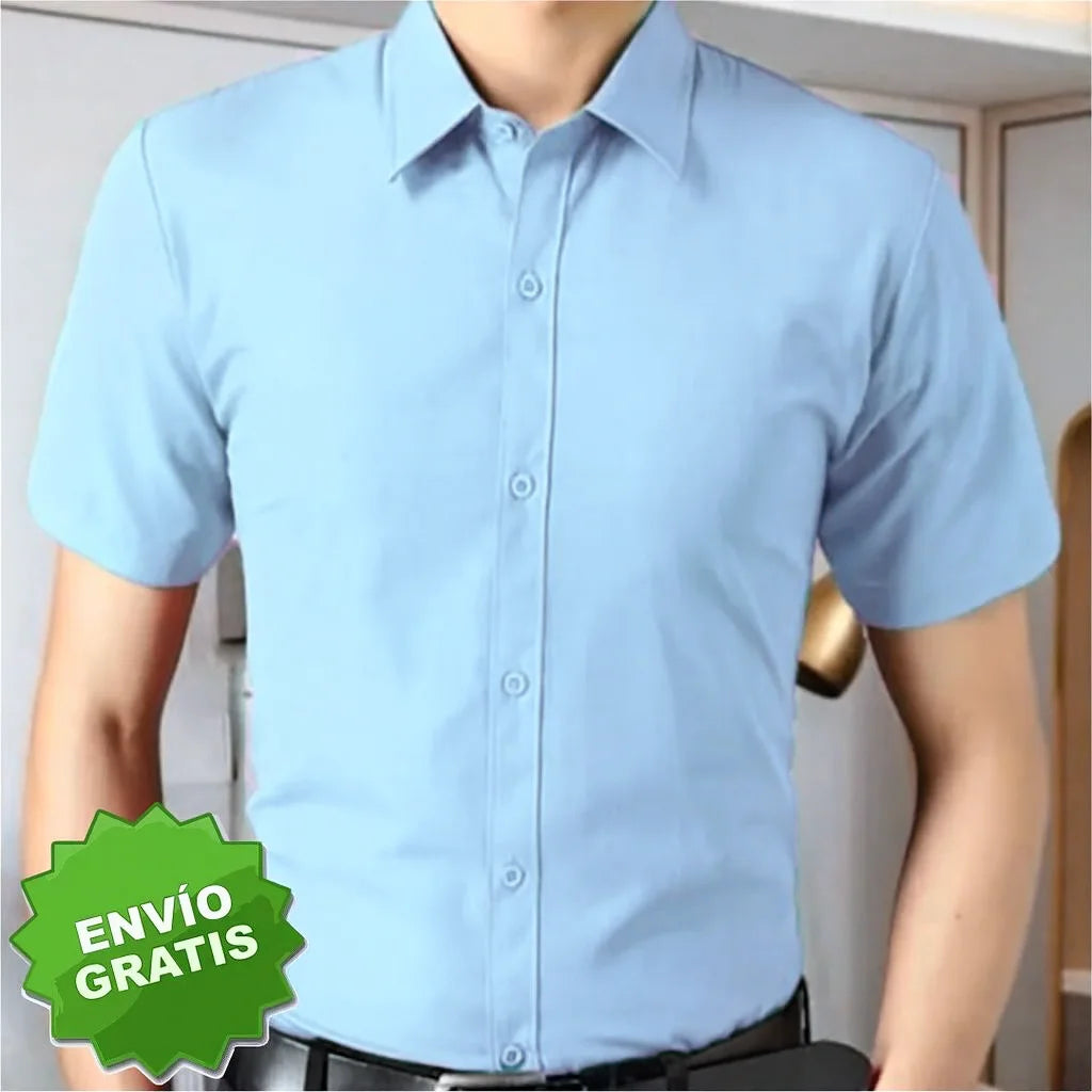 Camisa Slim Manga Corta Para Hombre (Ref. 300)