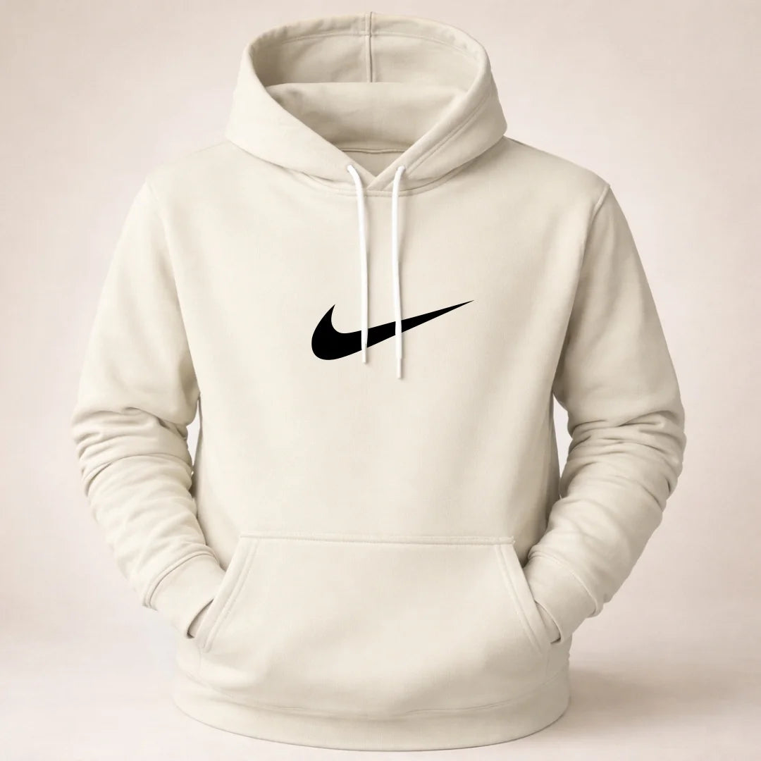 Hoodie Unicolor Estampado - Capucha Bolsillo Canguro B01 NK