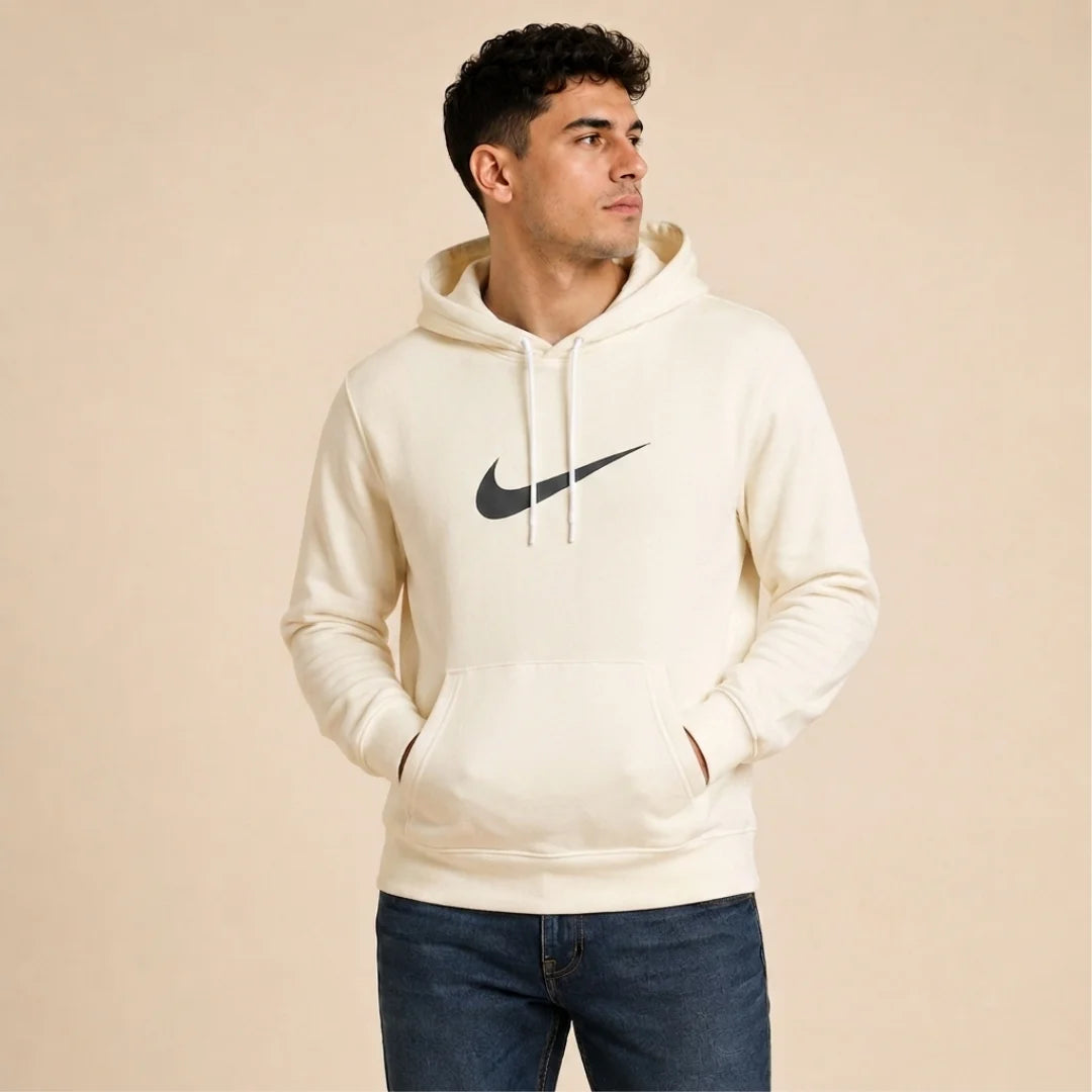 Hoodie Unicolor Estampado - Capucha Bolsillo Canguro B01 NK