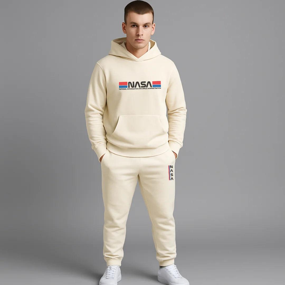 CONJUNTO SUDADERA JOGGER+HOODIE CON CAPOTA PARA HOMBRE NASA
