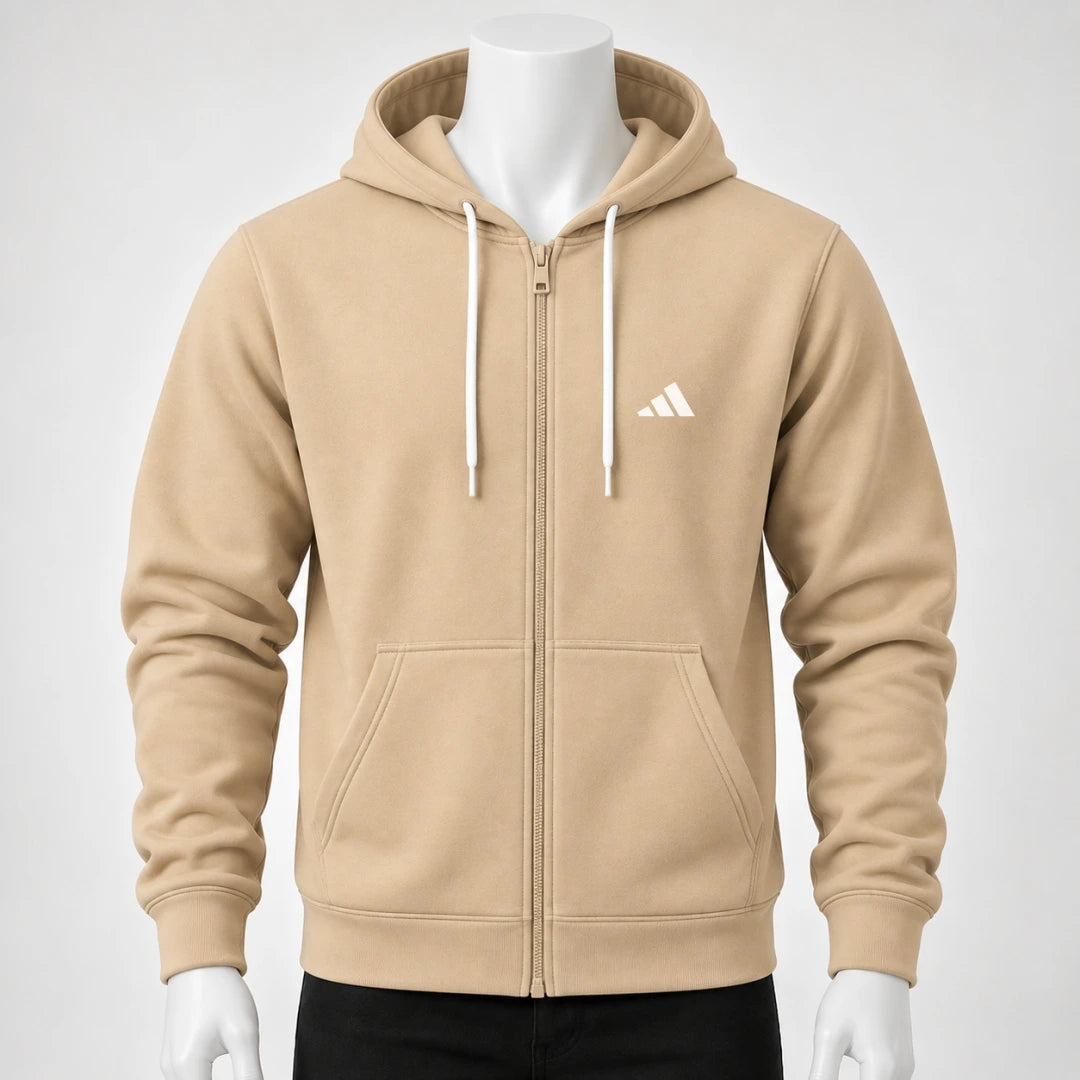 Buso Hoodie Rojo para Hombre – Capucha, Bolsillo Canguro y Cierre Frontal (E01)