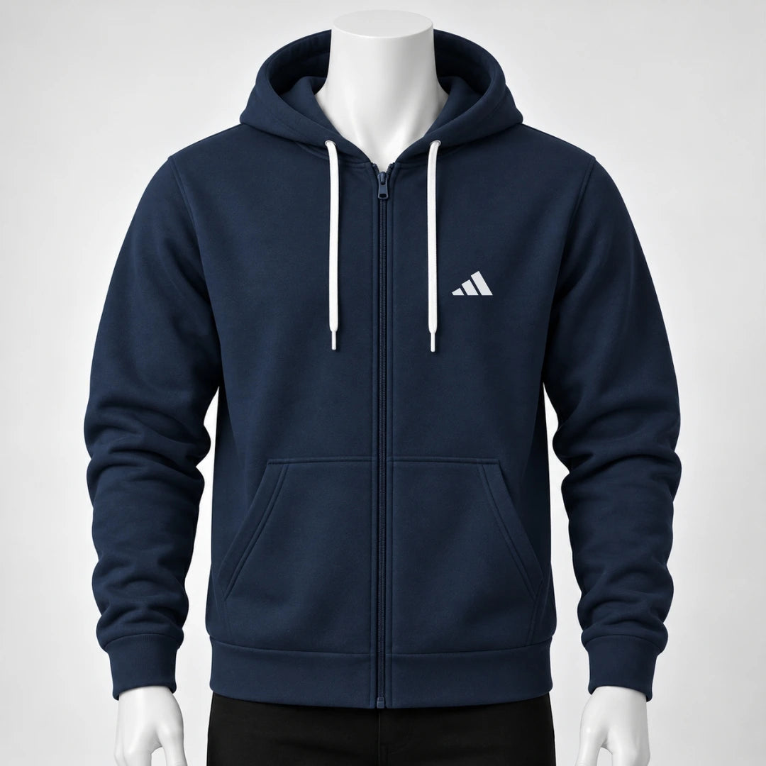 Buso Hoodie Rojo para Hombre – Capucha, Bolsillo Canguro y Cierre Frontal (E01)
