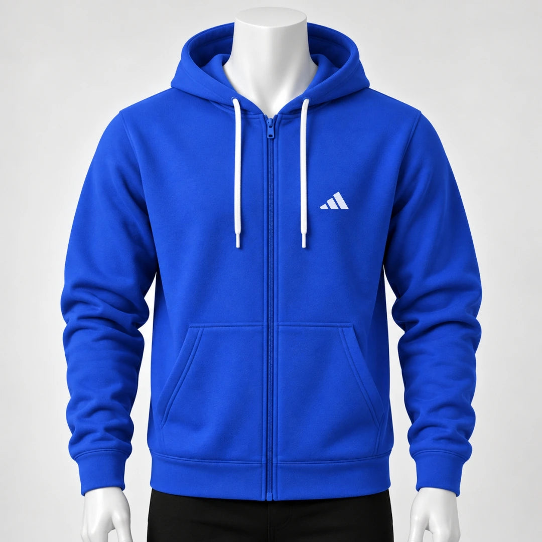 Buso Hoodie Rojo para Hombre – Capucha, Bolsillo Canguro y Cierre Frontal (E01)