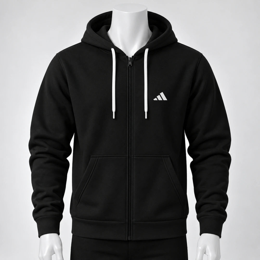 Buso Hoodie Rojo para Hombre – Capucha, Bolsillo Canguro y Cierre Frontal (E01)