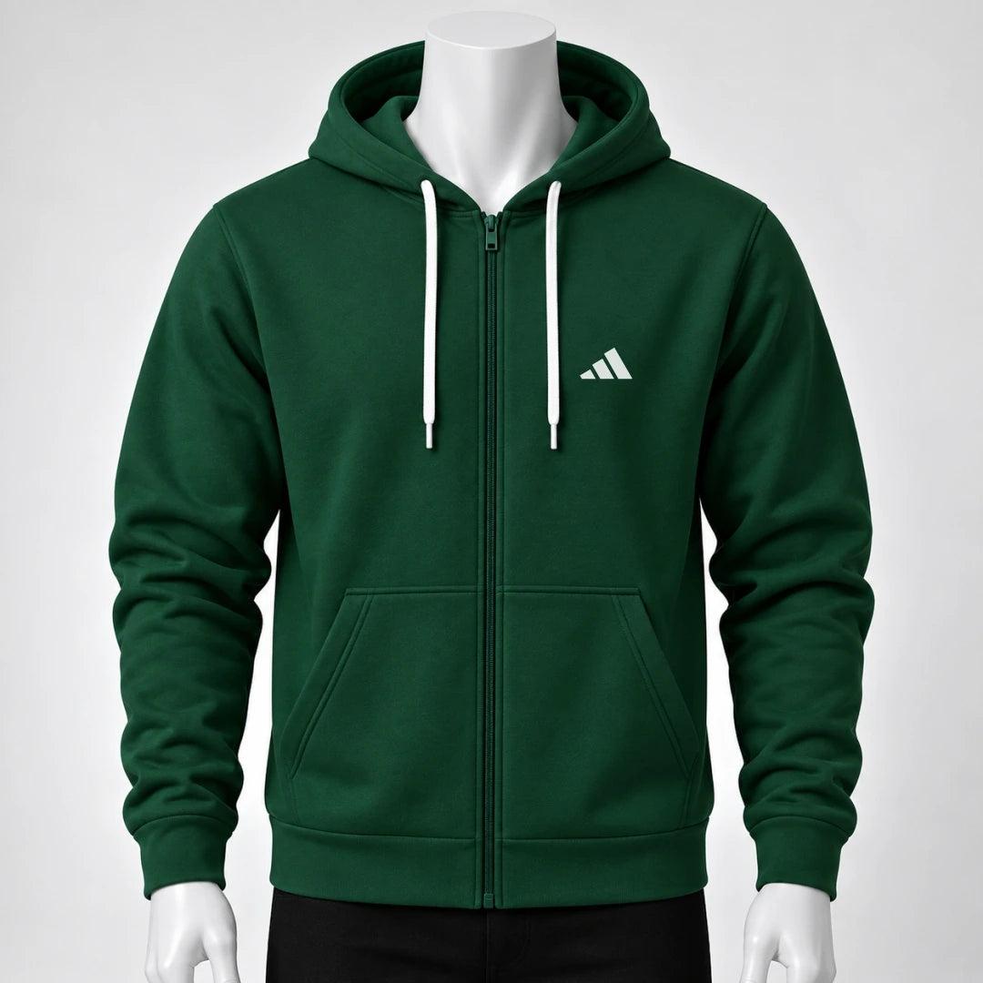 Buso Hoodie Rojo para Hombre – Capucha, Bolsillo Canguro y Cierre Frontal (E01)