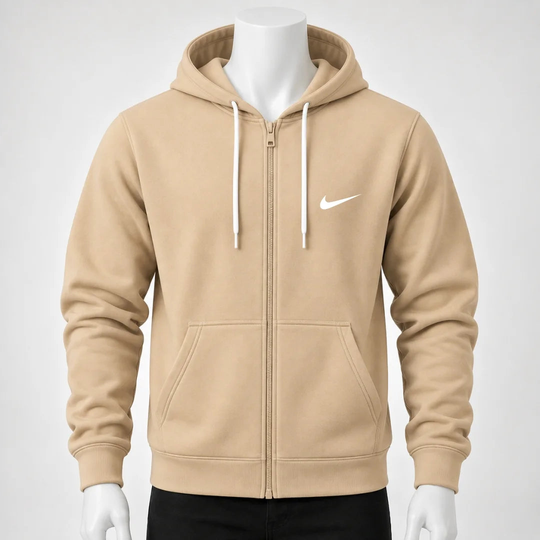 Buso Hoodie Rojo para Hombre – Capucha, Bolsillo Canguro y Cierre Frontal Nike (E01)