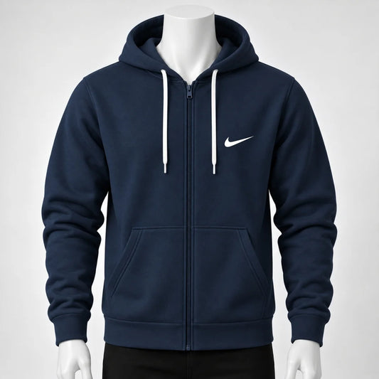 Buso Hoodie Rojo para Hombre – Capucha, Bolsillo Canguro y Cierre Frontal Nike (E01)