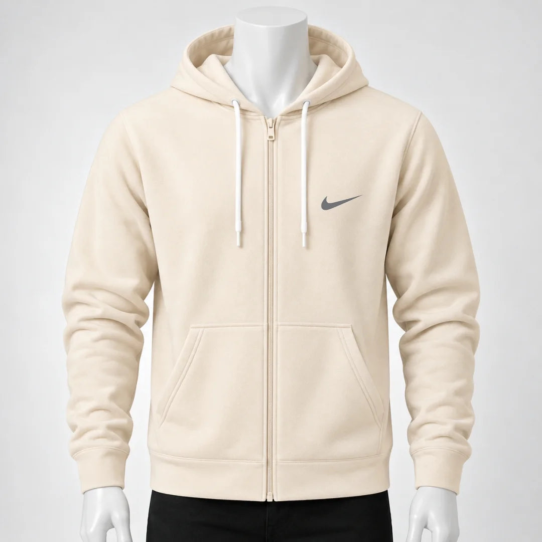 Buso Hoodie Rojo para Hombre – Capucha, Bolsillo Canguro y Cierre Frontal Nike (E01)