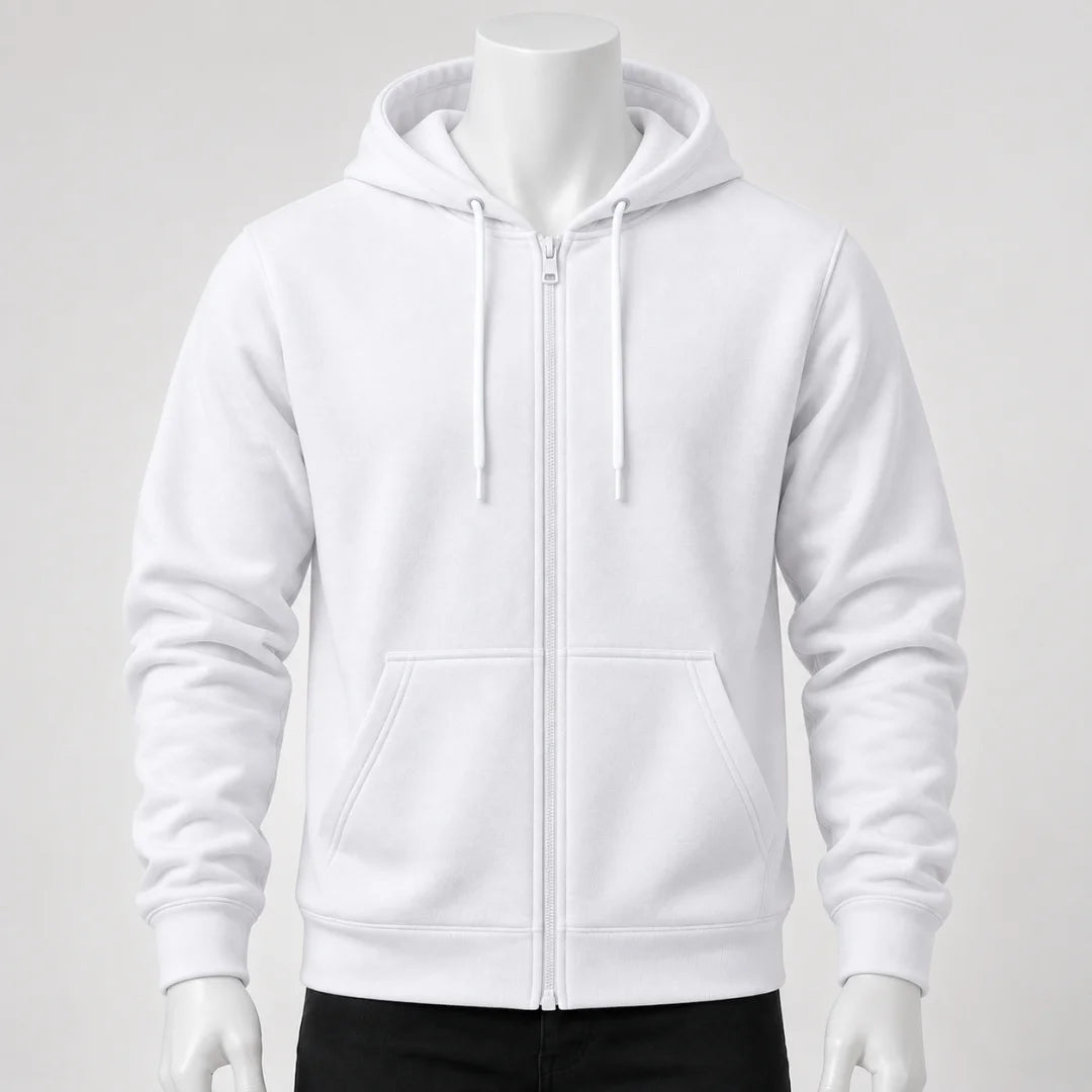 Buso Hoodie Rojo para Hombre – Capucha, Bolsillo Canguro y Cierre Frontal (E01)