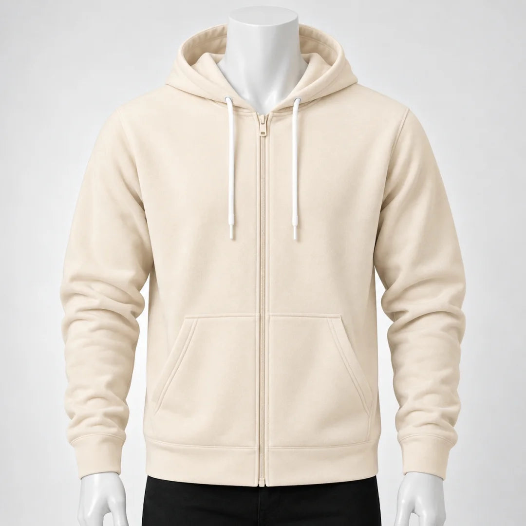 Buso Hoodie Rojo para Hombre – Capucha, Bolsillo Canguro y Cierre Frontal (E01)