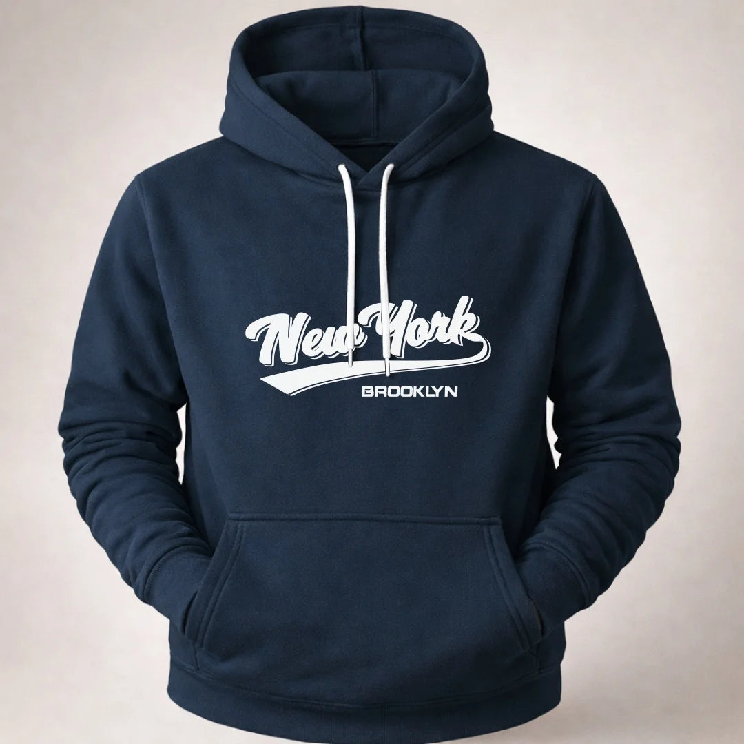 Buso Hoodie Hombre  con Estampado Deportivo y Capota New York (B01)