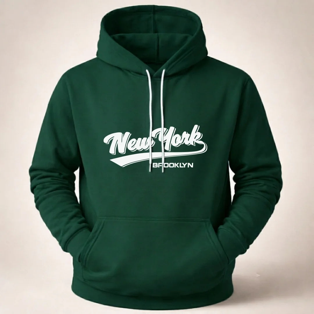 Buso Hoodie Hombre  con Estampado Deportivo y Capota New York (B01)