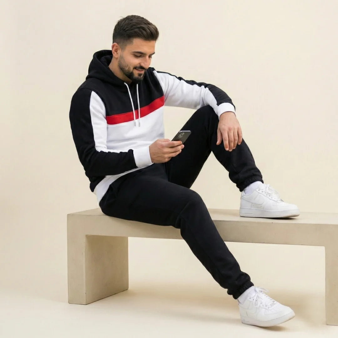 Conjunto Para Hombre Hoodie + Jogger F01 Negro