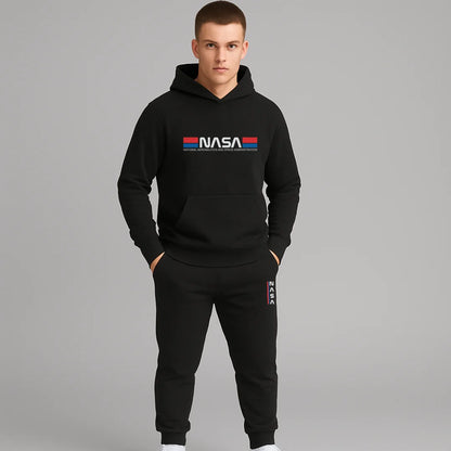 CONJUNTO SUDADERA JOGGER+HOODIE CON CAPOTA PARA HOMBRE NASA