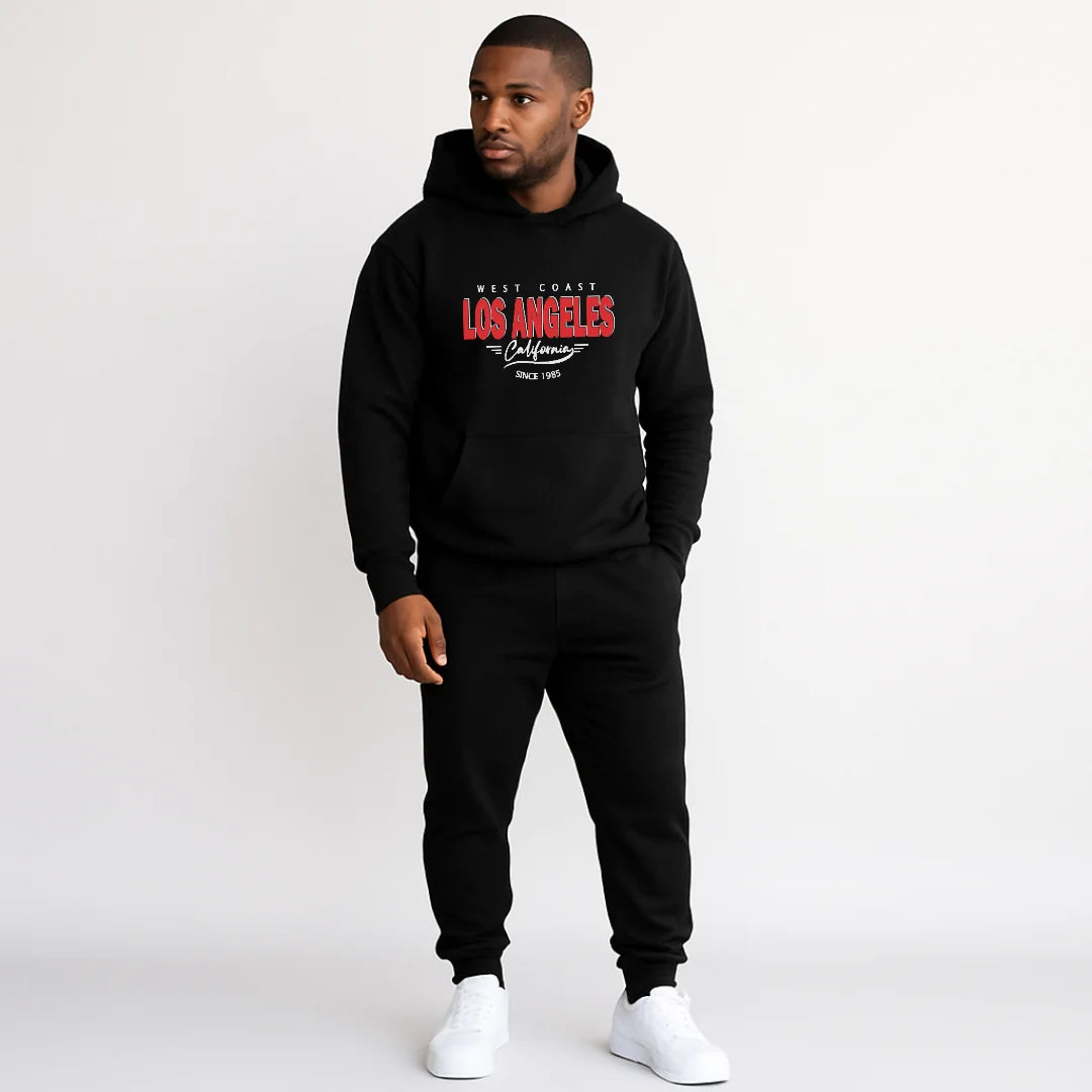 CONJUNTO SUDADERA JOGGER+HOODIE CON CAPOTA PARA HOMBRE LOS ANGELES