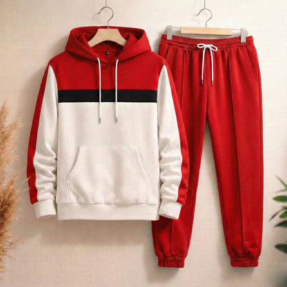 Conjunto Para Hombre Hoodie + Jogger F01 Rojo
