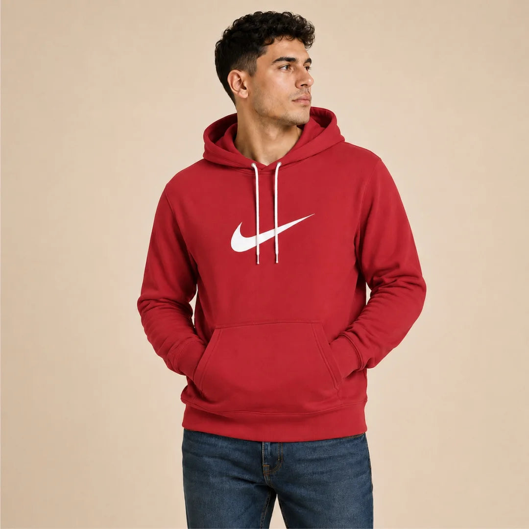 Hoodie Unicolor Estampado - Capucha Bolsillo Canguro B01 NK