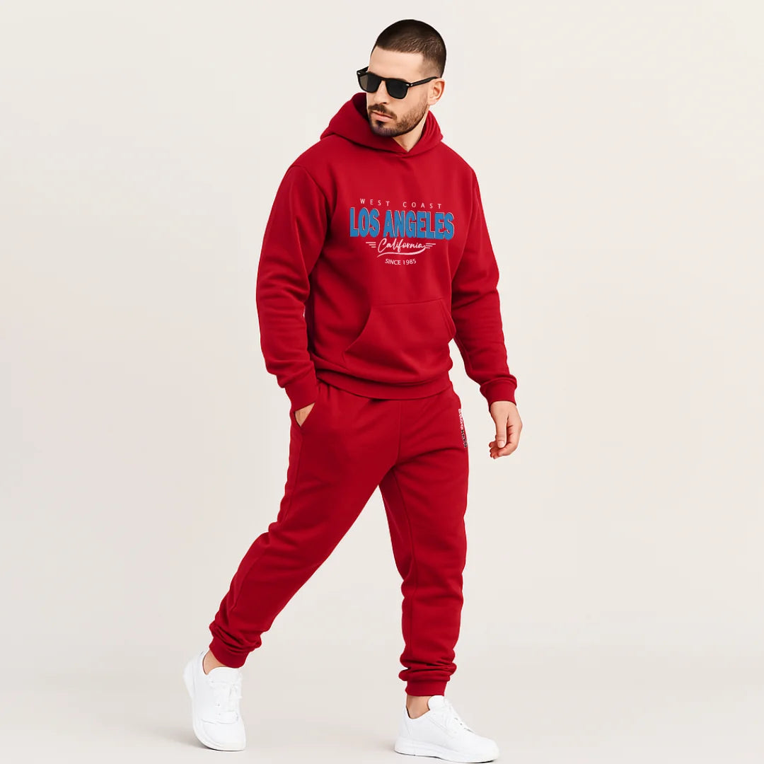 CONJUNTO SUDADERA JOGGER+HOODIE CON CAPOTA PARA HOMBRE LOS ANGELES