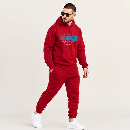 CONJUNTO SUDADERA JOGGER+HOODIE CON CAPOTA PARA HOMBRE LOS ANGELES