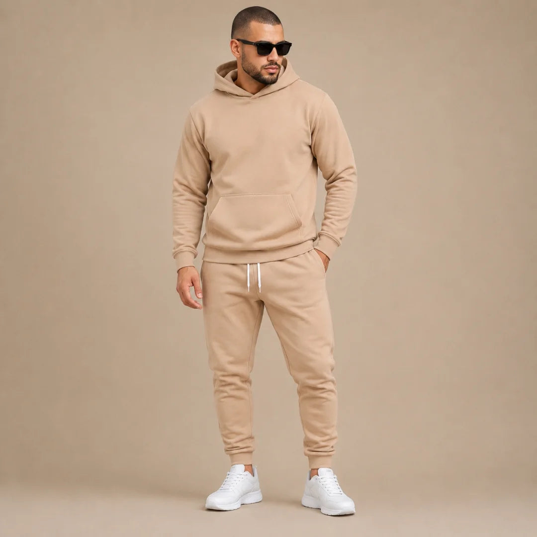 Conjunto Unicolor Hombre Buso Con Capota+Pantalon Sin Estampado (SH01)