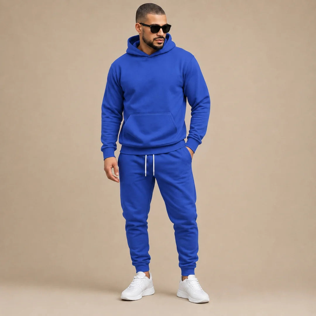 Conjunto Unicolor Hombre Buso Con Capota+Pantalon Sin Estampado (SH01)