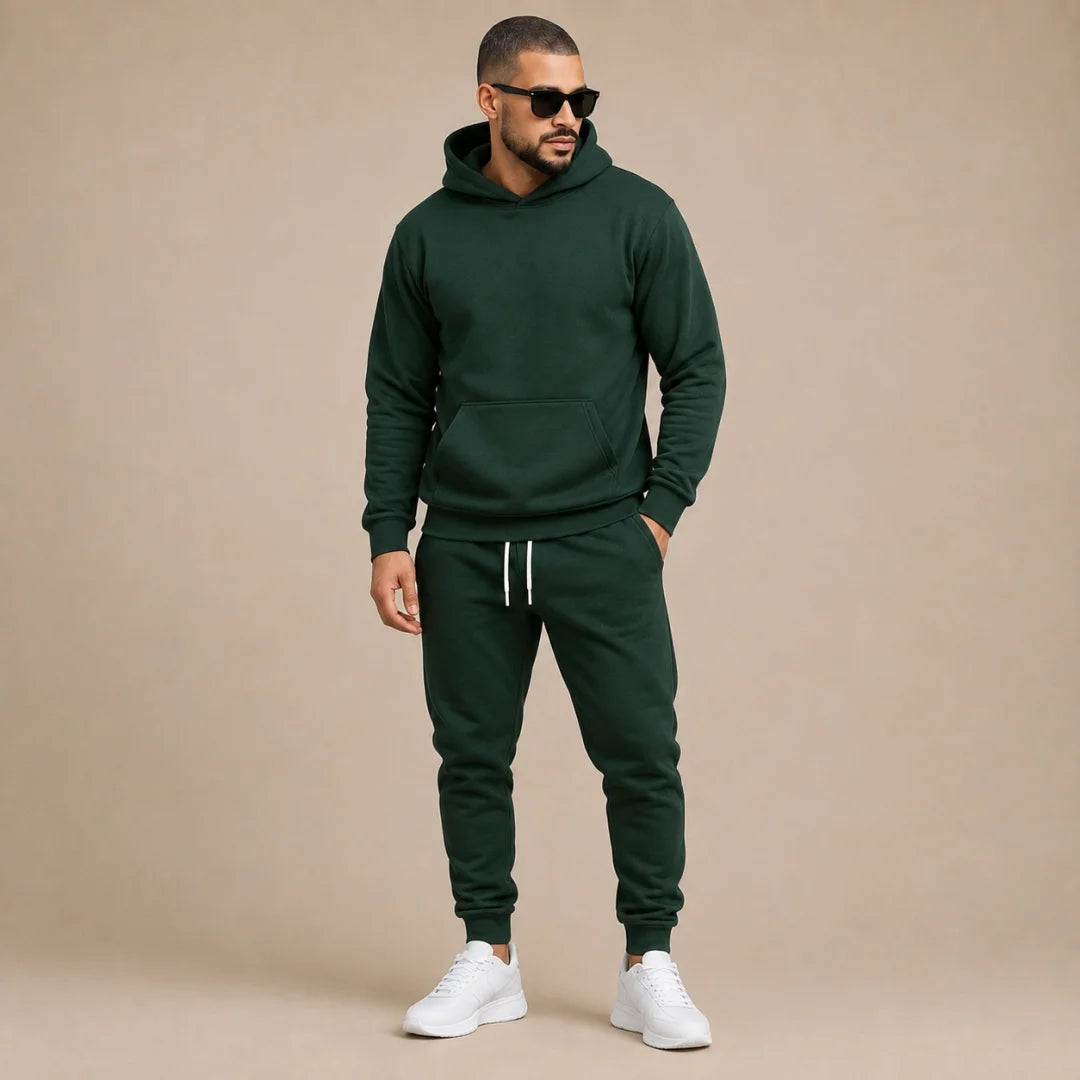 Conjunto Unicolor Hombre Buso Con Capota+Pantalon Sin Estampado (SH01)
