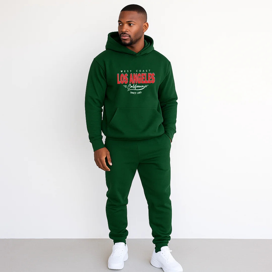 CONJUNTO SUDADERA JOGGER+HOODIE CON CAPOTA PARA HOMBRE LOS ANGELES