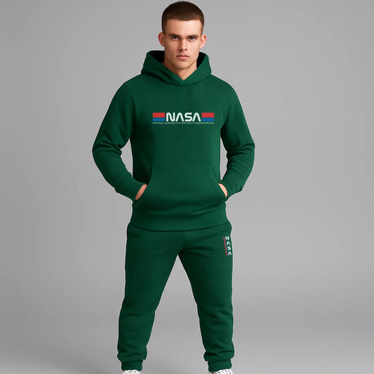 CONJUNTO SUDADERA JOGGER+HOODIE CON CAPOTA PARA HOMBRE NASA