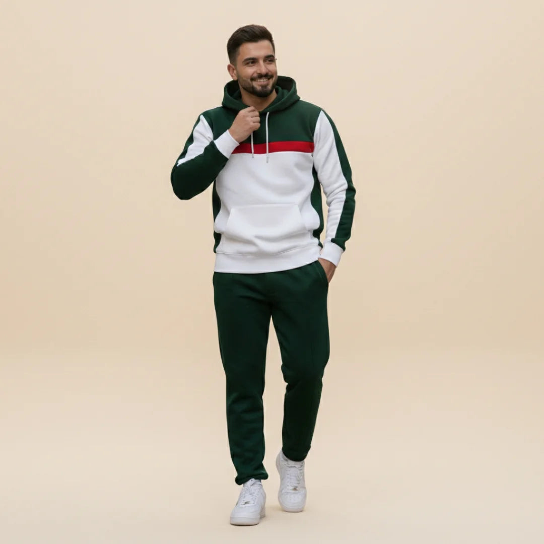 Conjunto Para Hombre Hoodie + Jogger F01 Verde Botella