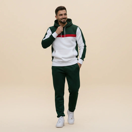 Conjunto Para Hombre Hoodie + Jogger F01 Verde Botella