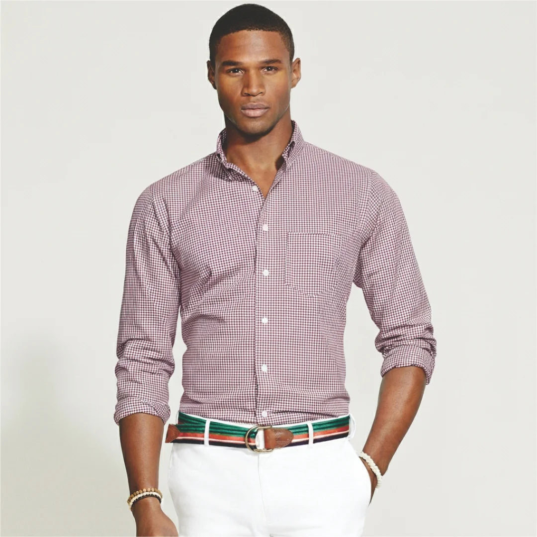 Camisa de Hombre Cuadros Manga Larga con Bolsillo – Elegancia y Comodidad